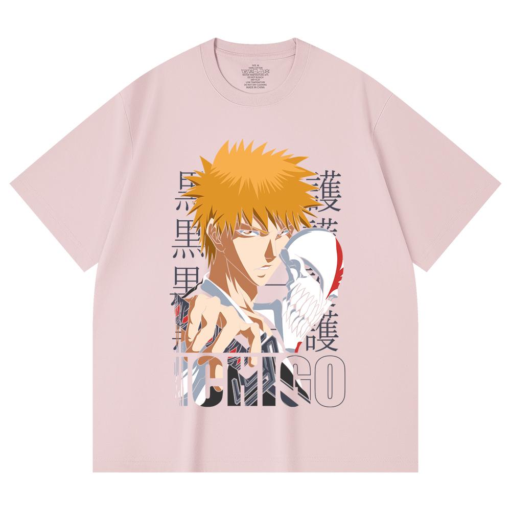 230 Gsm 100% Cotton Bleach V5 Ichigo Print Unisex Heavy Cotton T Shirt
