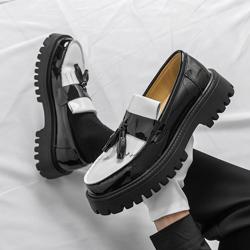 Fashion Slip On Casual Thick Soled Men's Leather Shoes Designer Fashion Style Party Daily Work Outdoor Trendy Youth Plus Size 38-46