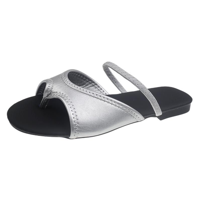 Fashion Fashion Toe Slippers Women's Summer New Outward Wear Round Toe Suede Soft Sole Non-slip Wear-resistant Flat Shoes