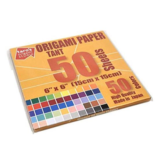 Origami Studio Tanto Standard 50 50 Premium Origami Paper for Beginners and Advanced Artists in Taro's Paper, 15cm, Double-Sided Color, Colors,