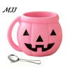 Cute Pumpkin Shape Organizer Halloween Ice Cream Cup with Spoon, Keeps Hands Warm Dessert 3D Printed Decor Cup, PLA Creative Sleeve for Home