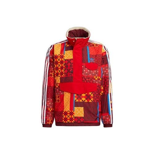 adidas Men s Winter Reversible Fleece-Lined Logo Stand Collar Jacket, Red S красный