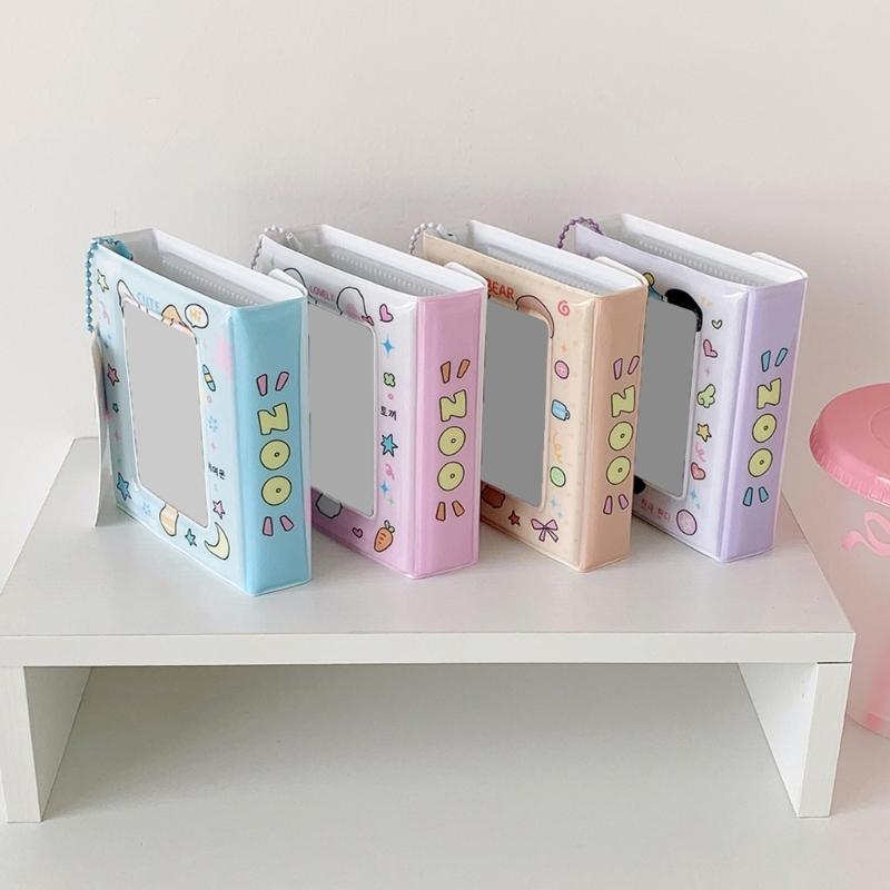 Cute Animal Theme Kpop Photocard Organizers 40 Pocket PVC Binder Book Mini Travel Photo Album with Charm for Fan Gift