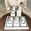 Luxury Transparent Magnetic Phone Case For Samsung S25 24 S23 S22 Ultra S23 S22 Plus Four Corner Anti Fall Cover