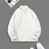2025 Men's Winter Arctic Fleece White Plush Embroidered High Neck Long Hoodie