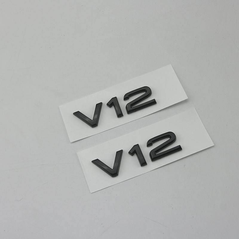 2PCS For Audi A Q series Car Fender Trunk Rear Logo Sticke Glossy Black Silver ABS Numbers Letters V6T V8T V10 V12  Emblem