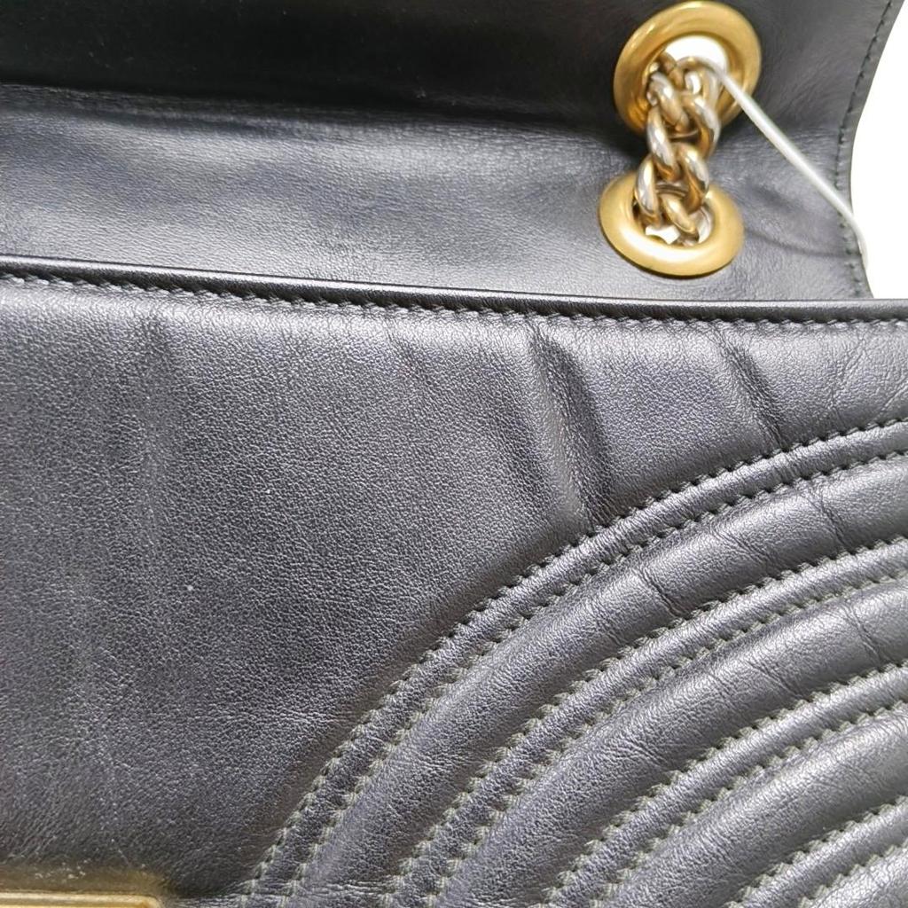 [Pre-Owned] Gucci GG Marmont Small Matelassé Shoulder Bag 'Black' - Good #CPZZOR