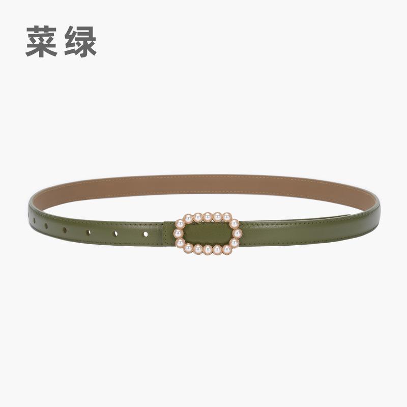 Belt Women'S Genuine Leather Cowhide Black Belt Fine Decoration Skirt Simple Suit Jeans Belt