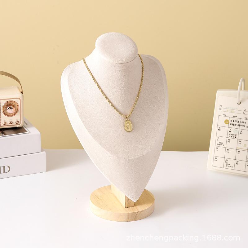 Stojan na portrétní náhrdelník z masivního dřeva přívěsek na náhrdelník přívěsek forma na krk stojan na vystavení šperky
