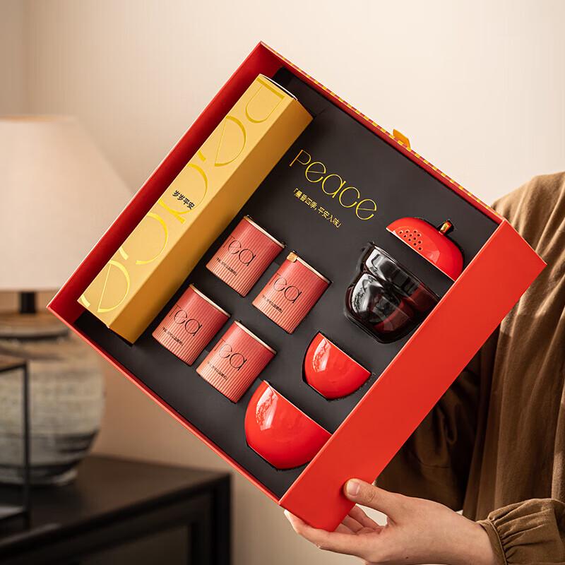 Peaceful Prosperity Chinese Porcelain Tea Gift Set