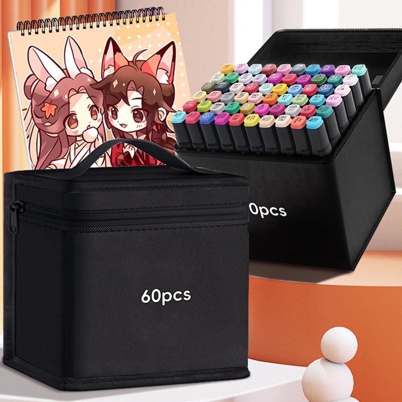 Fixy Pero Černá Úložná Taška Masivní Velká Kapacita Zip Plátěná Taška na Tužky Akvarelové Pero Kancelářská Taška Přenosná