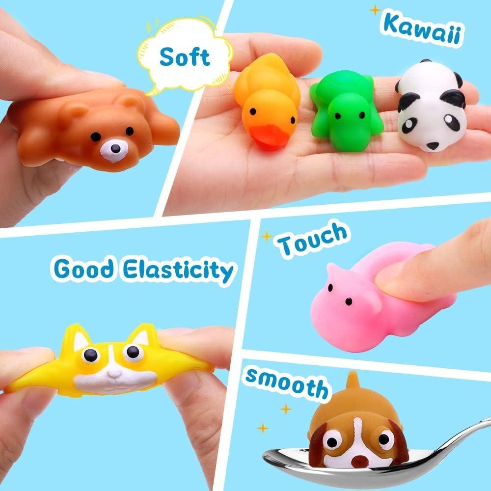 Jucării Mochi Squishy Mini Animale din Junglă Squishies Moi de Strâns Jucării Fidget Kawaii pentru Reducerea Stresului pentru Băieți Fete Favors pentru Petreceri