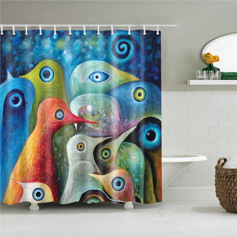Classic Blue Sky Animals Seaside Shell Shower Curtain Bathroom Curtain Frabic Waterproof Polyester With Hooks