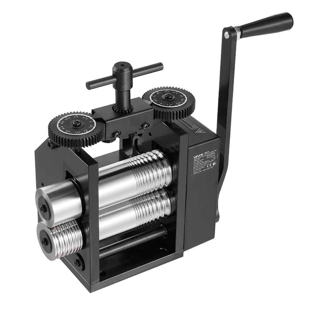 Laminatoio 4 in 1 Rotondo Piatto Quadrato Semicircolare Rullo Pressa, Strumento Manuale per Gioielli Fai da Te, Spessore Regolabile 0,03-7 mm, Laminazione Stabile e Uniforme,