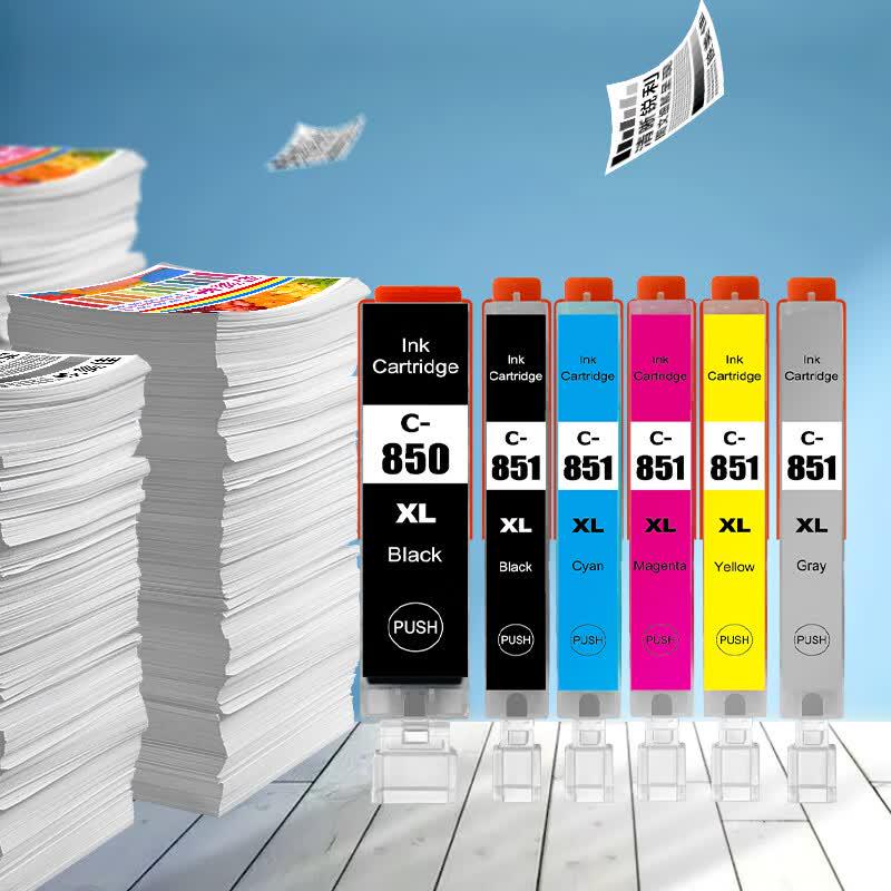 Yingmeijia Compatible PGI-850/CLI-851 Ink Cartridge Set
