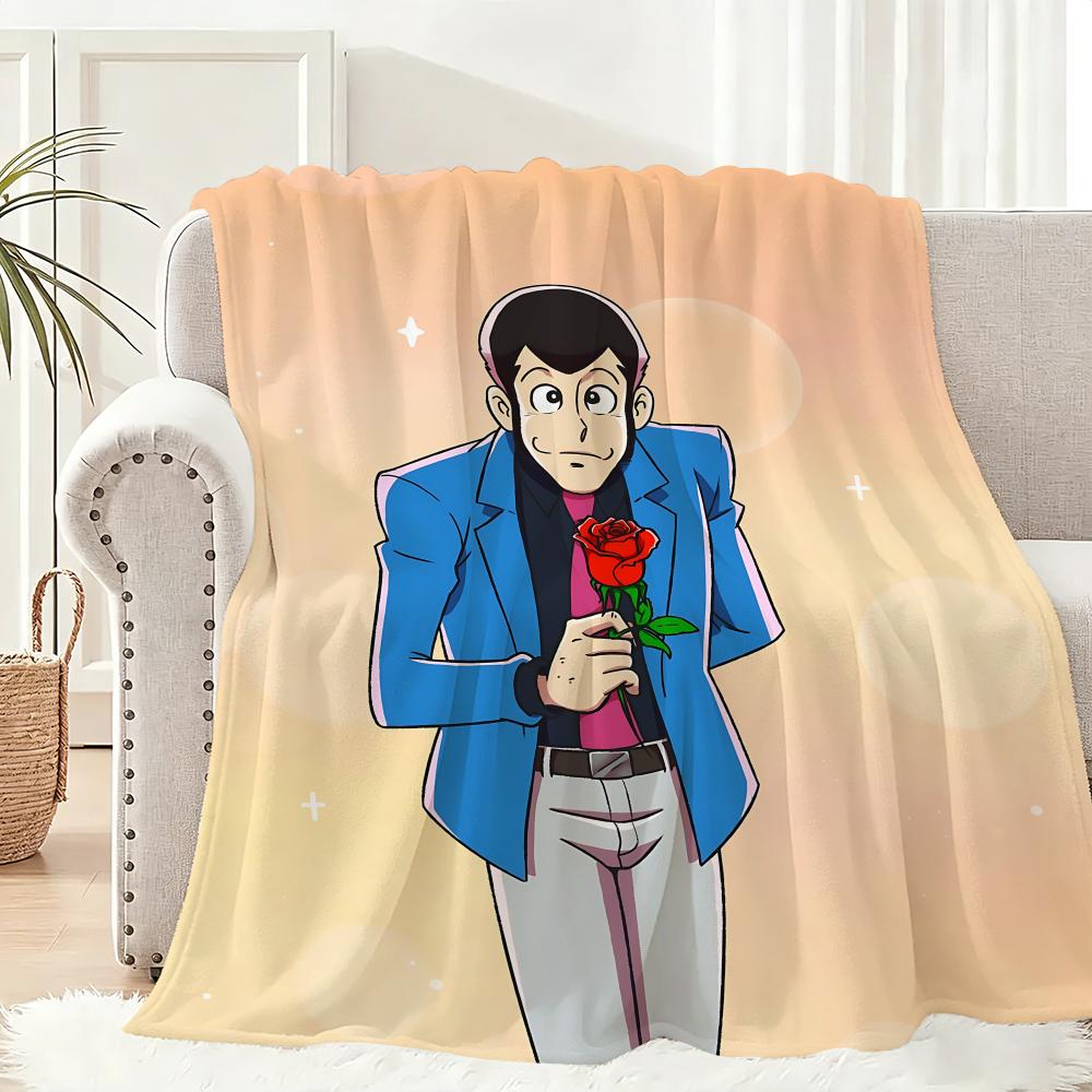 Lupin the Third anime Throw Lightweight 240g Flannel Blanket Soft Skin-friendly for Summer Cooling
