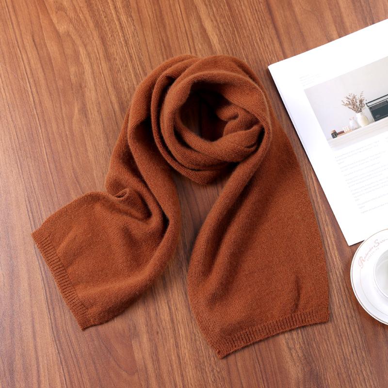 100% Pure Wool Solid Color Knitt Scarf Winter Women'Sthermal Neck Wrap Casual Thick Neckerchief Wraps Soft Warm Dressing Up
