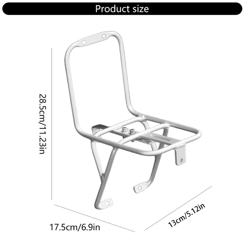 Folding Bike Front Rack Aluminum Alloy Front Bicycle Pannier Rack Light Weight Luggage Carriers for Commuting and Travel