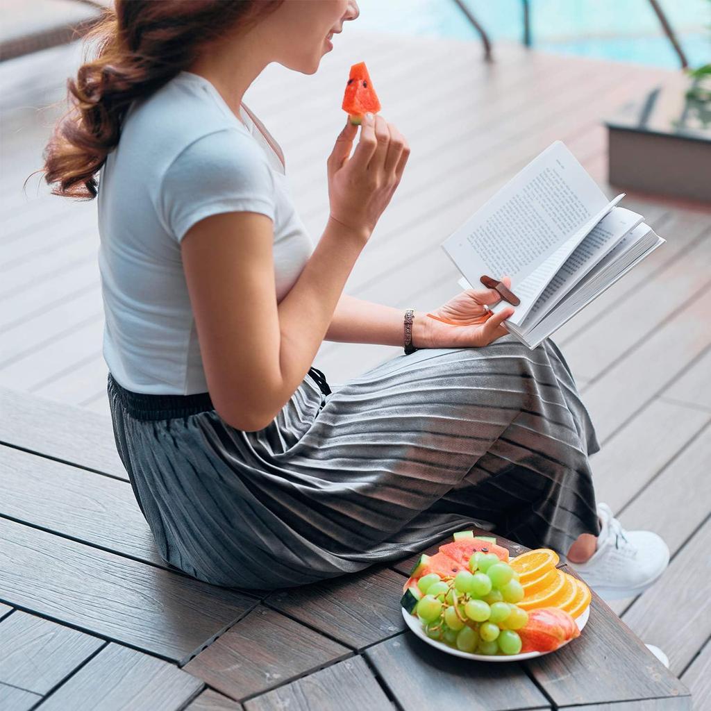 3 Pieces Assorted Size Wooden Book Page Holder, Wooden Thumb Bookmark Novel Reading Ring Accessories Presents for Readers Book Lovers Bookworm