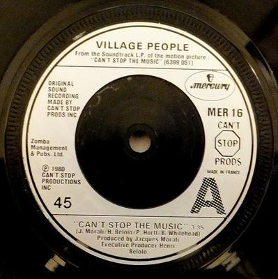 7inch Record VILLAGE PEOPLE - Can't Stop The Music MER16 Mercury 1980 UK Dance & Electronica Used