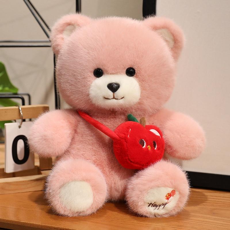 Cute Hug Apple Bear Teddy Bear Doll Plush Toy Hug Bear Doll Children's Company Soothing Ragdoll