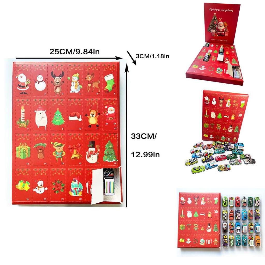 Christmas Countdown Calendar Surprise Racing Blind Box Children Toys For Family Interaction And Play