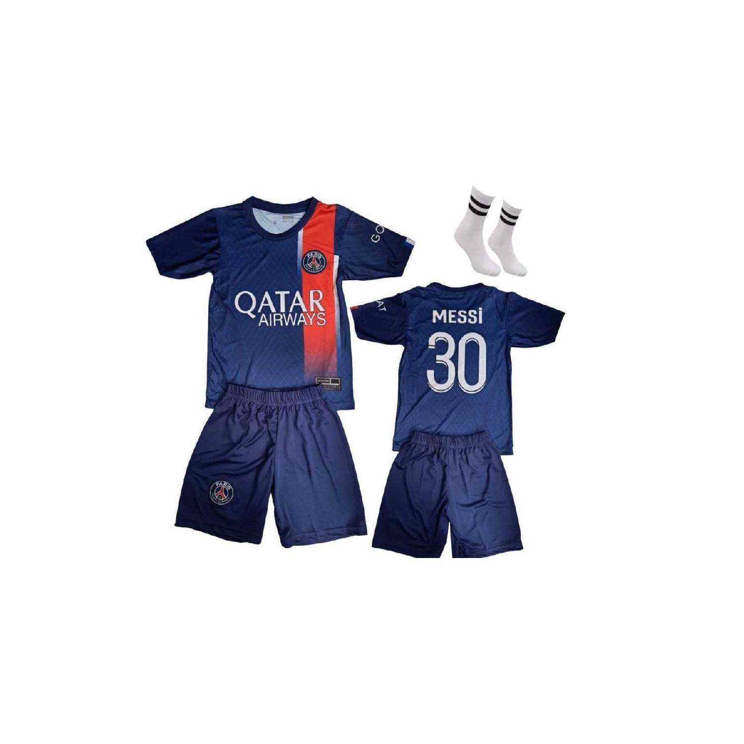 

Комплект из 3 детских футбольных футболок сезона 23/24 темно-синего цвета Psg Messi
