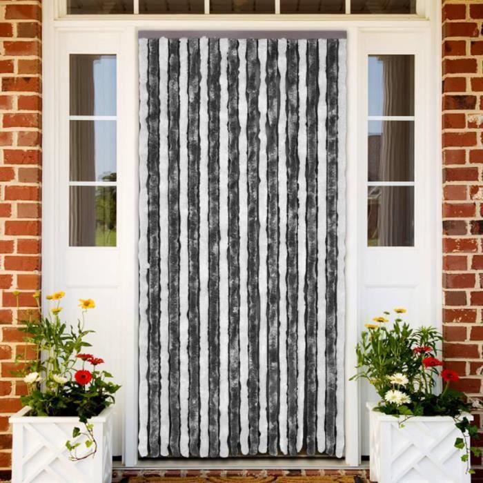 Moustiquaire - vidaXL - Chenille - 120x220 cm - Gris et blanc - Réglable et léger