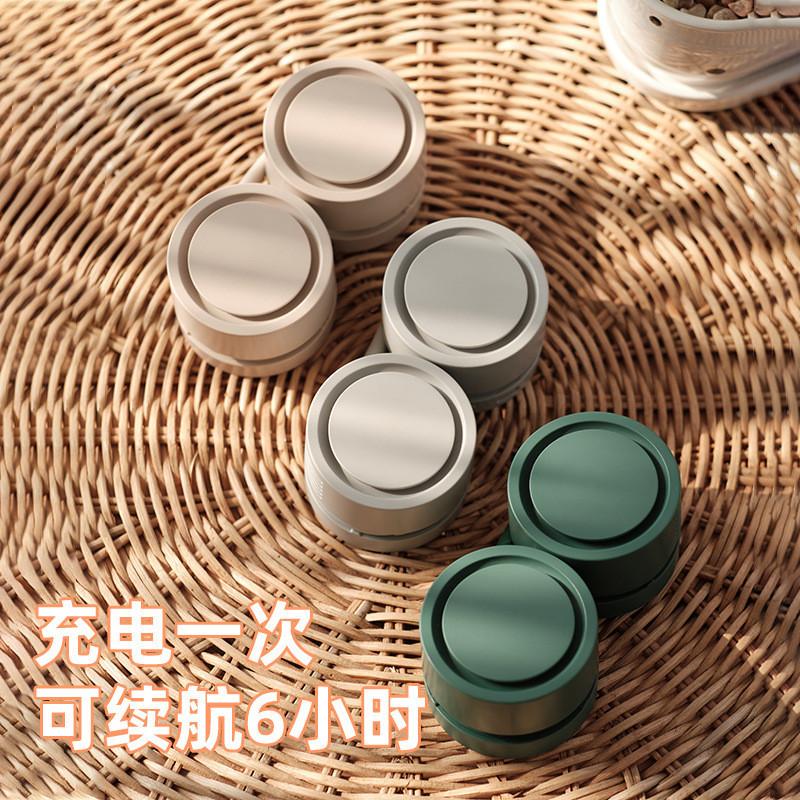 118*59*42mm Mini Leaf Less Neck Hanging Fan Portable USB Charging Small Fan Silicone High-capacity Battery Fan