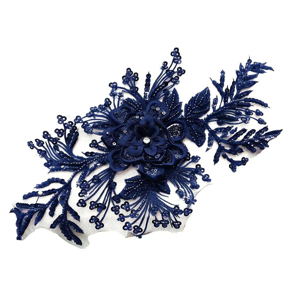 Colored Applique Lace Flower Stickers Bead Accessories Flower Cloth Pieces Wedding Dress Decorations Lace Applique