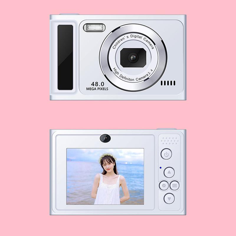 48Mp Çift Lensli 2.8 İnç Dijital Video Kamera Ips 4K Dijital Kamera Af 16X Dijital Zoom Flaş Çocuklar İçin Öğrenci Doğum Günü Hediyesi