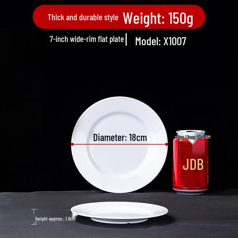 

White Melamine Round Dinner Plate