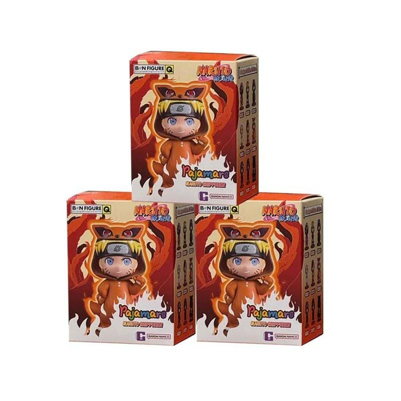 In Stock Bandai Naruto Pajamars Blind Box Chibi Pajama Style Figures Christmas Gifts Desktop Decoration Collection Trendy Toys