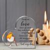 2D Flat, Heart-Shaped Acrylic Desk Decor Plaque, Sympathy Keepsake for Mother or Father, Suitable for wall decoration, porch, room, villa, accents Hom