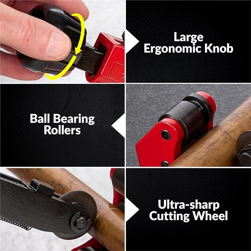 A25F-Tubing Cutter Set Diam For Copper Pipe, PVC, Plastic, Aluminum- Fast Quick-Adjust From 1/4" To 2-1/2" Outer Diameter