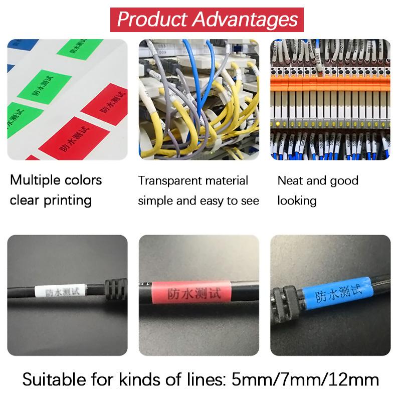 500 ks štítků na kabel nálepky marker vodotěsný samolepicí pro počítačovou síť drát USB kabel napájecí vedení