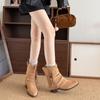 Fashion Women Boots European and American Fashion Buckle Pleated Short Boots Autumn and Winter New Flat Boots Women Shoes