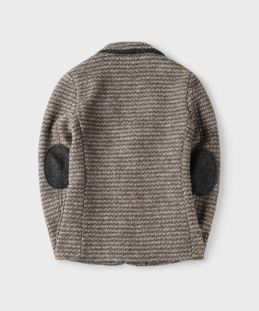 Panicale Brown Wool Blend Knit Jacket