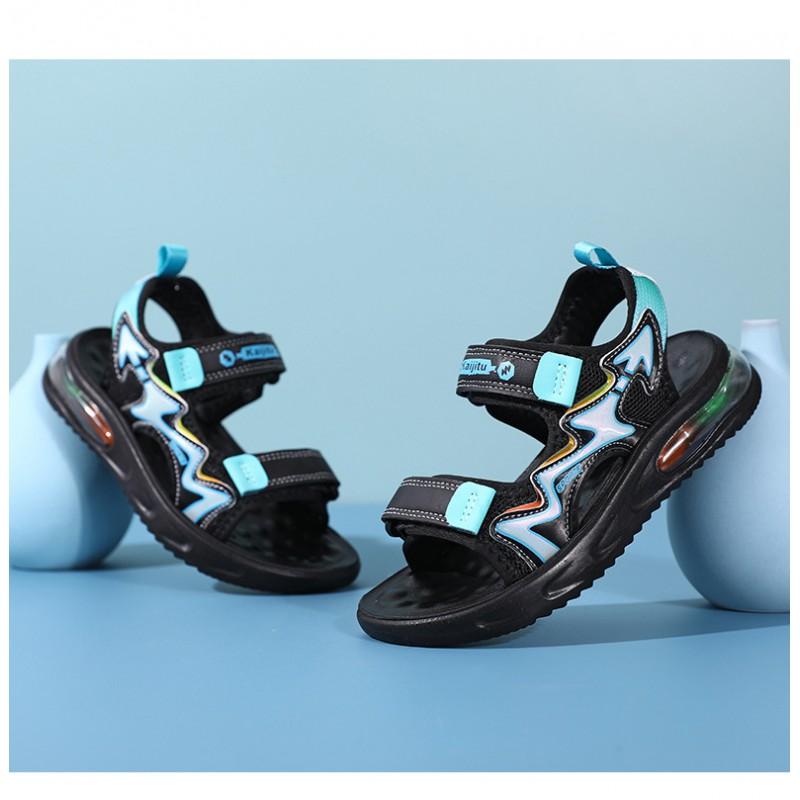 Offene Sandalen für Jungen mit Verschluss Leichte Strandschuhe Kinder Alter 4-16
