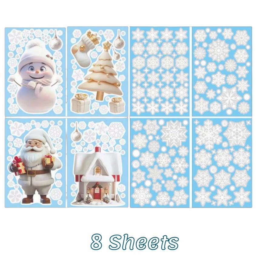 137 st Snöflinga Fönsterdekaler Elektrostatisk Vit Statisk Dekaler För Jul Nyår Glas Spegel Festlig Dekor Vinterklistermärke