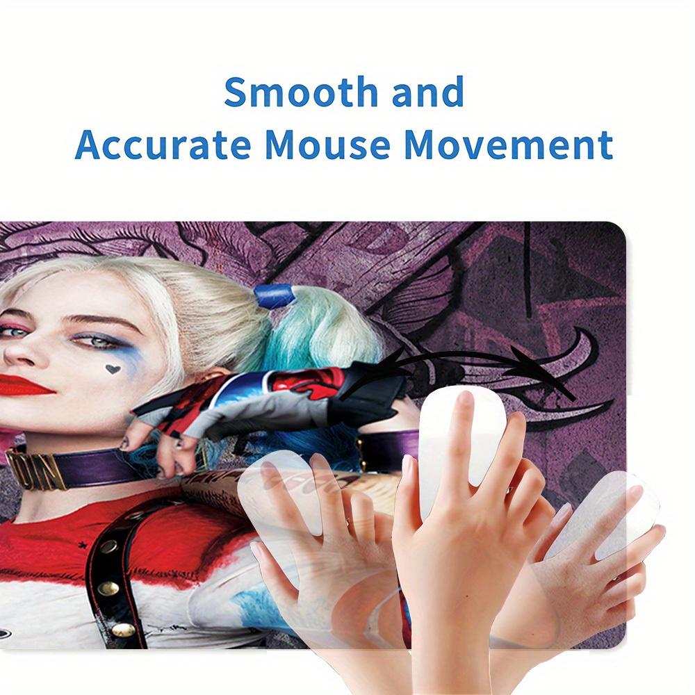1pc Large Gaming Mouse Pad, UV Reactive Non-Slip Desk Mat, Washable PolyesterHarley QuinnComputer Pad with Vibrant Game Machine Print, Mouse
