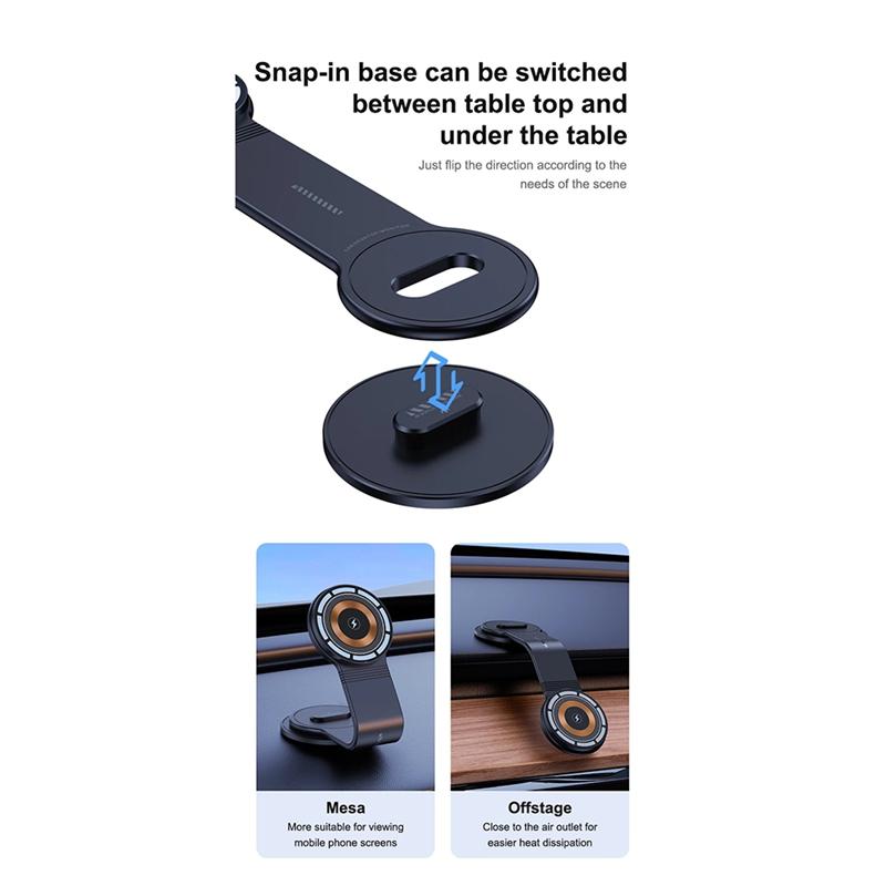 360 Grad Drehung Einstellbare Magnetische Auto Handyhalterung Kabelloses Ladefeld Magnet Saugfuß Handyhalterung