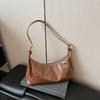 French Leather Underarm Bag Solid Color Commuting Shoulder Bag Fashion Women's Armpit Bag  Winter