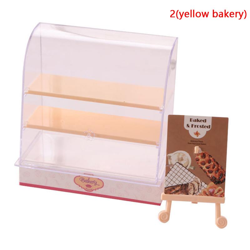 1:12 Scale Dollhouse Miniature Food Bakery Shop Cake Display Counter Bakery Cabinet Model Showcase Mini Snack Cabinet