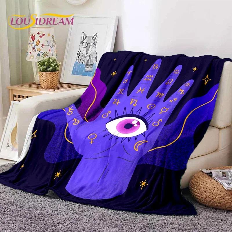 3D Evil Eye Turkey Blue Nazar Eye of Horus Cobertores de flanela macia, cobertor confortável para camas de piquenique, sofá, quarto