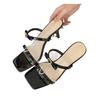 Love Rhinestone Breathable Word With Open-Toed Cool Slippers Women'S Summer Wear French Stunning High-Heeled Sandals