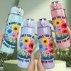 1PC What Makes You Different Flower 750ml Color Plastic Sports Water Bottle Leakproof Flip Straw Lid Suitable for Sports Office Home Use