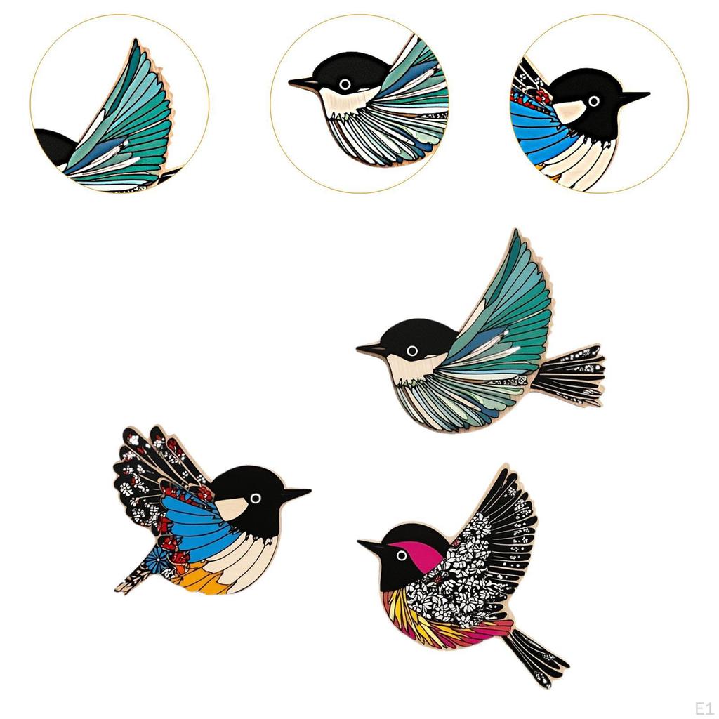 3x Wooden Bird Wall Art Wood Flying Birds Decors Background Bedroom Hanging Signs for