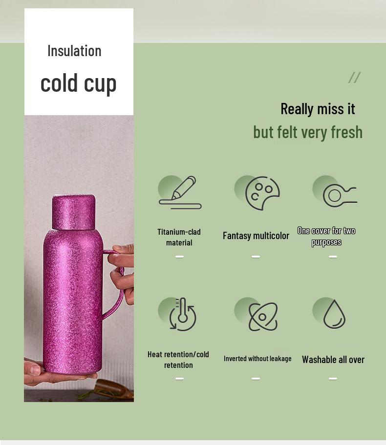 High-Capacity Titanium-Plated Insulated Water Bottle - Leak-Proof, Portable, Double-Layer for Home & Outdoor Use