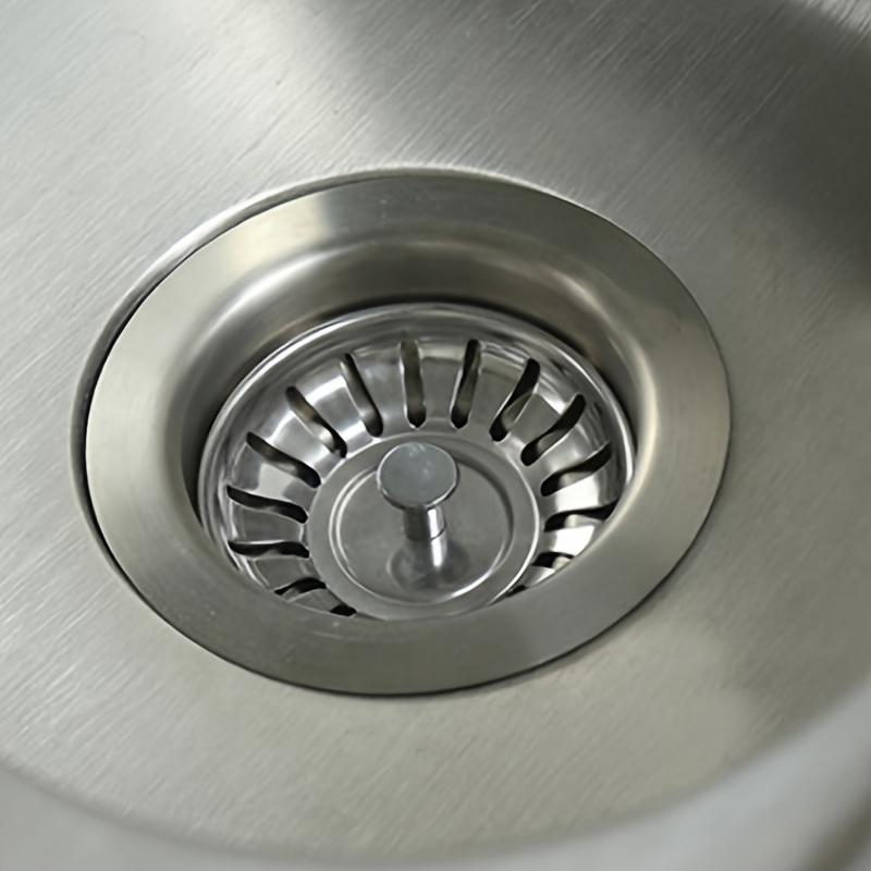 Stainless Steel Kitchen Sink Strainer & Stopper - Polished Waste Plug with Hair Catcher for Bathroom and Kitchen Drain Protection